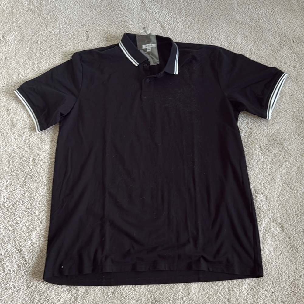 Black and white polo shirt